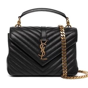 Saint Laurent Black and Gold Shoulder Bag